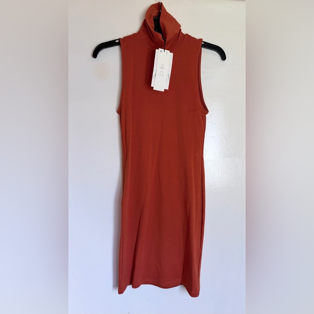 New w/Tags Zara Sleeveless Turtleneck Midi Dress in Rust Medium